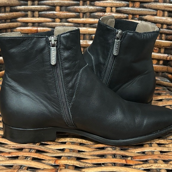 ITALEAU Women's Black Leather Lunella Ankle Booties EU 36.5/6 Made in Itality - Picture 6 of 15